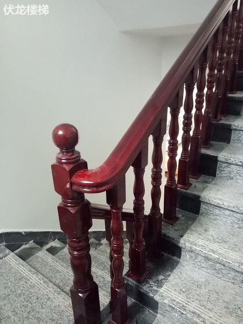 乐东县实木扶手安装效果图-烤漆楼梯扶手