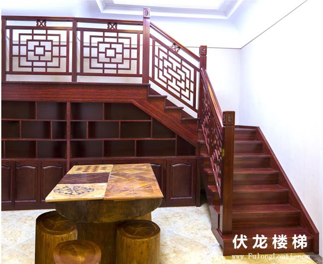【产品23】橡木中式风格实木整体楼梯