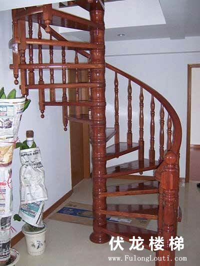 【产品6】实木旋转楼梯-复式阁楼楼梯