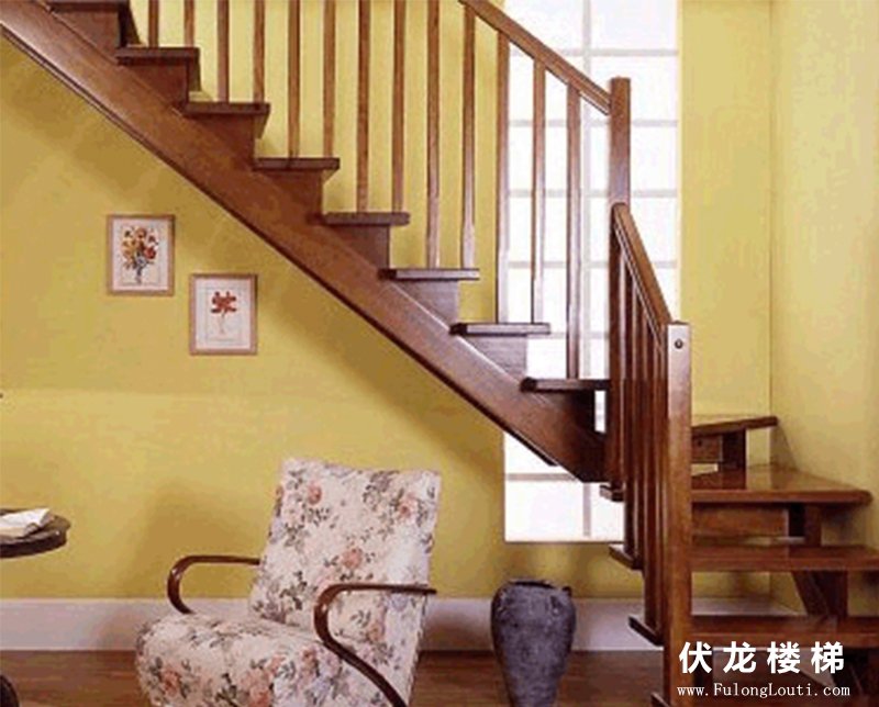 【产品5】简约实木整体楼梯(图1)