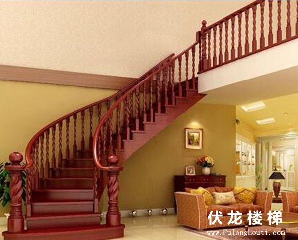 【产品2】别墅弧形整体楼梯扶手